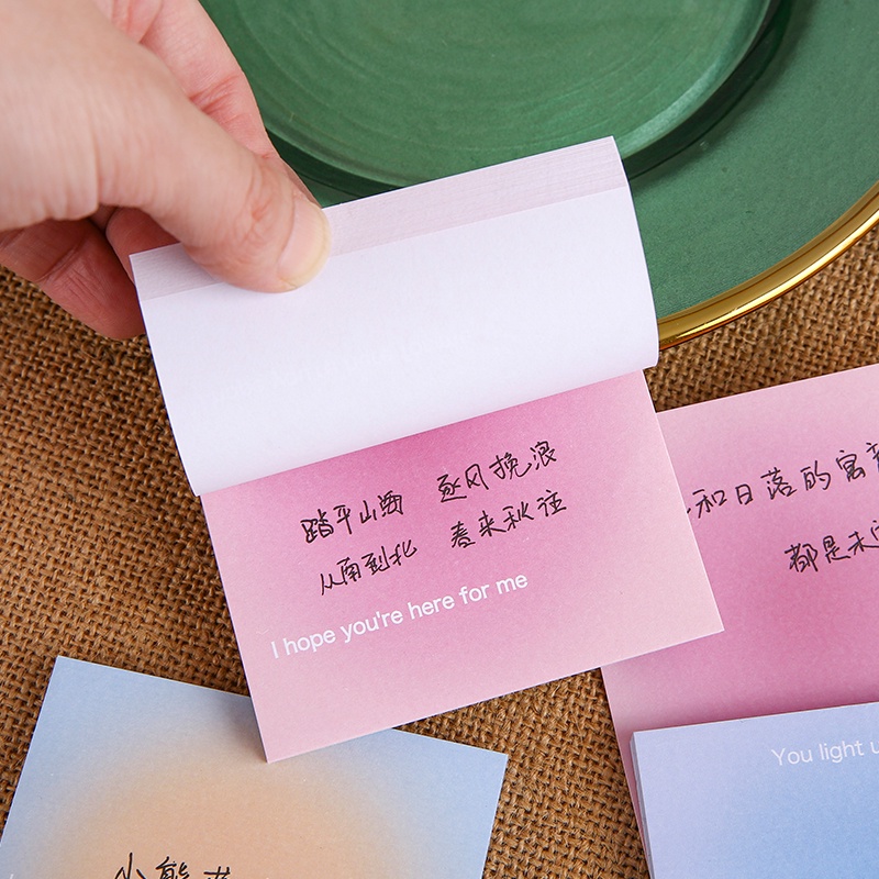Set 50 giấy ghi chú mini màu gradient dễ thương