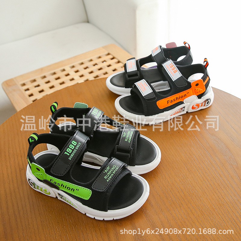 Dép quai hậu cho bé trai Sandal nam đi học đi chơi da mềm êm chân [SD02]