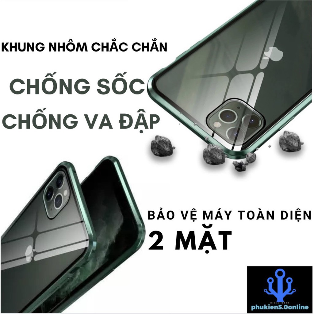 [Bổ Sung] Ốp Lưng Mặt Kính Viền Khung Kim Loại Cứng Cho IPhone 6 6s 7 8 Plus X XS MAX XR 11 11 Pro 12 Pro Max