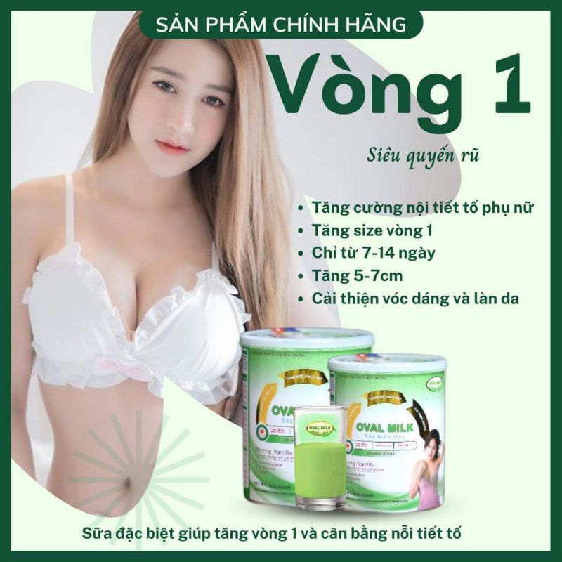Tăng Vòng 1 OVAL MILK Cải Thiện Nội Tiết Tố, Sữa Mầm Đậu Giúp Cải thiện Tăng size vòng 1 nhanh hiệu quả