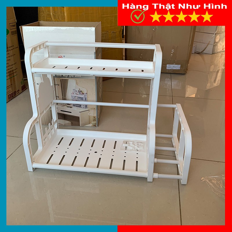 Kệ Nhà Bếp, Kệ Gia Vị 2 Tầng, Chất Liệu Nhựa Cao Cấp, Tiết Kiệm Tối Đa Không Gian Bếp, Gọn Gàng, Ngăn Nắp, Tiện Lợi - MT