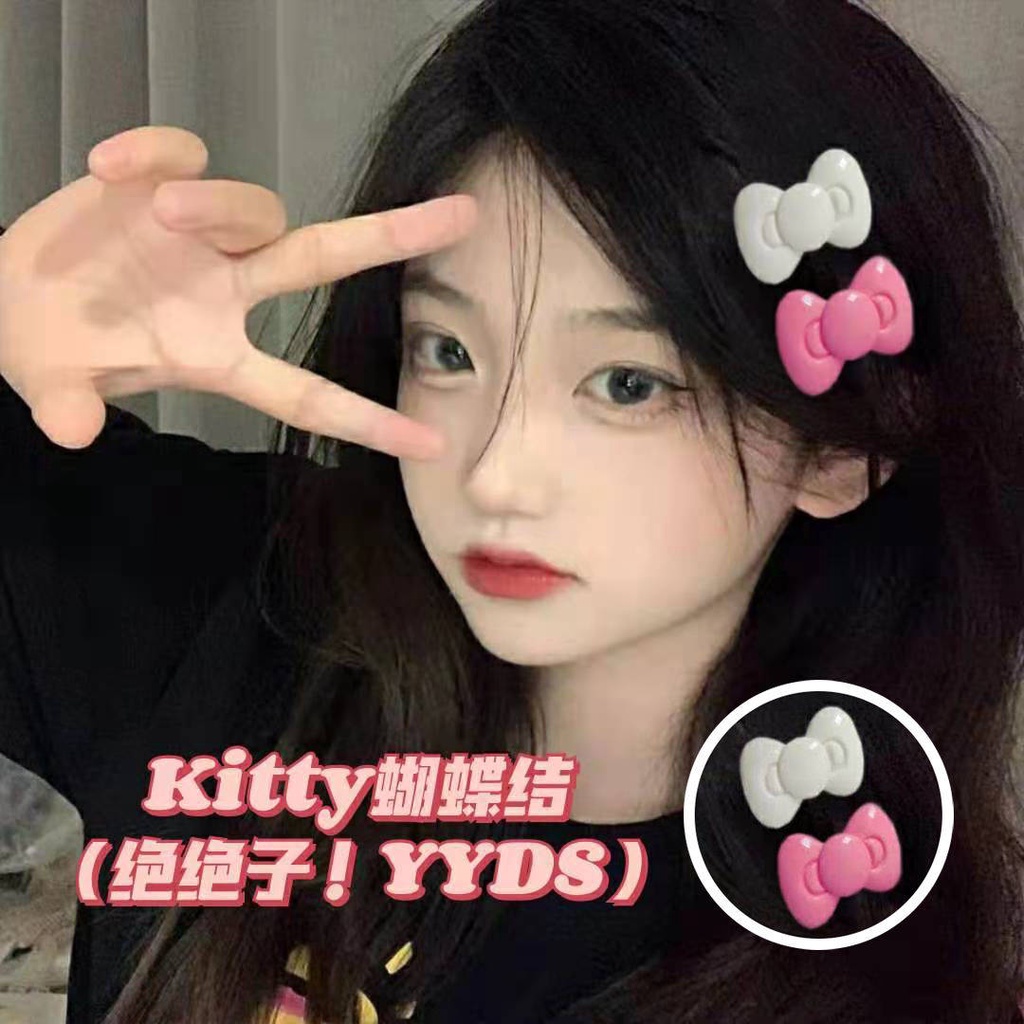 (Hàng Có Sẵn) Kẹp Tóc Mái Ngang Hình Mèo Kitty Dễ Thương Cho Nữ spicy Y2K
