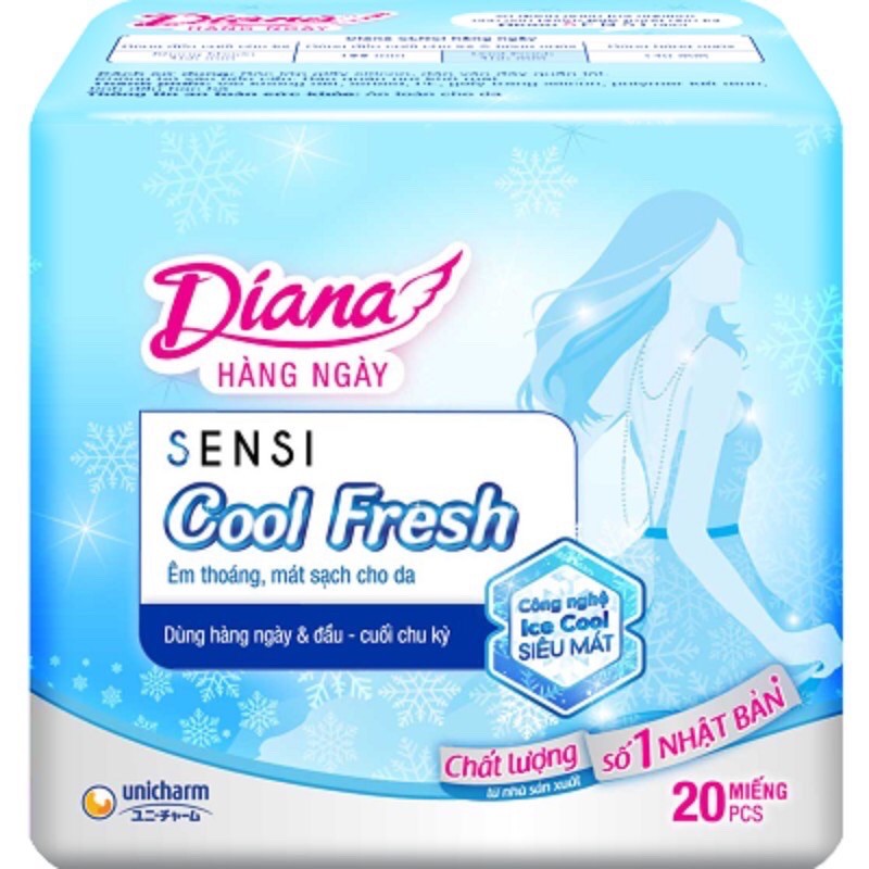 Băng vệ sinh DIANA SENSI COOL FRESH hàng ngày 20 miếng số 1 NHẬT BẢN