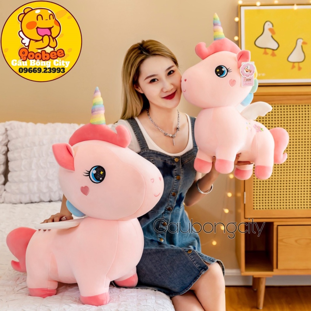 Gấu Bông Kì Lân Hoa Đứng - Ngựa Unicorn Bông Cao Cấp