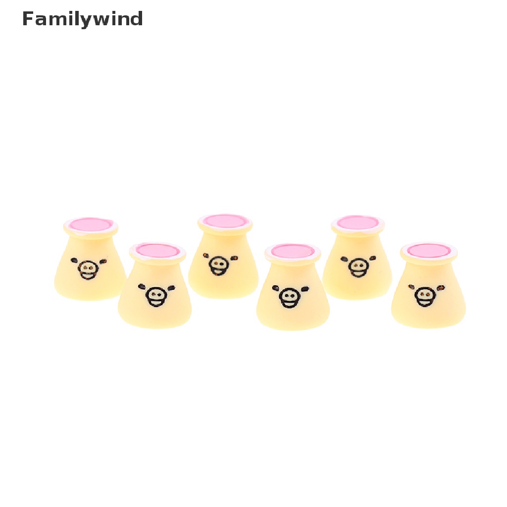 Set 6 Mô Hình Bánh Pudding Mini Tỉ Lệ 1: 12 Trang Trí Nhà Búp Bê