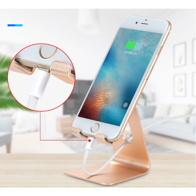 Giá Đỡ Điện Thoại, Iphone, Máy Tính Bảng Hợp Kim Nhôm Cao Cấp Để Bàn KHÔNG LẬT, CHẮC CHẮN - XOAY 270 Độ