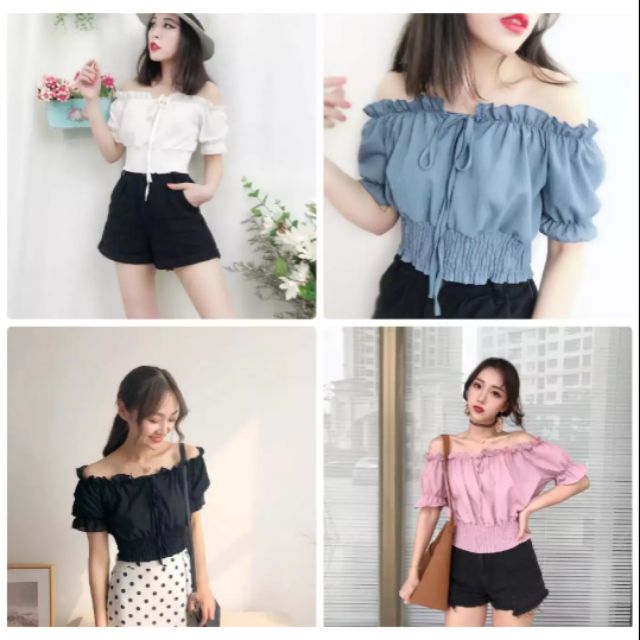 Áo voan trễ vai nữ