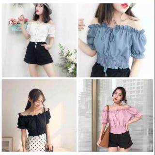 Áo voan trễ vai nữ