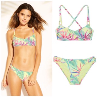 Bộ bơi bikini 2 mảnh Green Tropical, hàng xuất dư