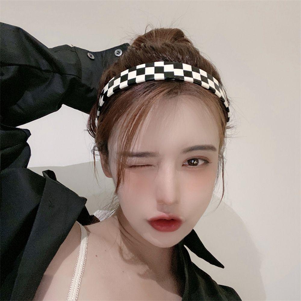 Kẹp Tóc Hình Chữ Nhật Họa Tiết Caro Phong Cách Hàn Quốc Thanh Lịch Cho Nữ