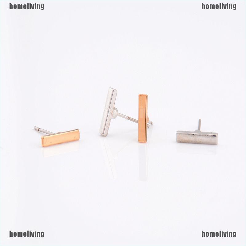 Khuyên tai kim loại chữ T đơn giản thời trang cho nữ