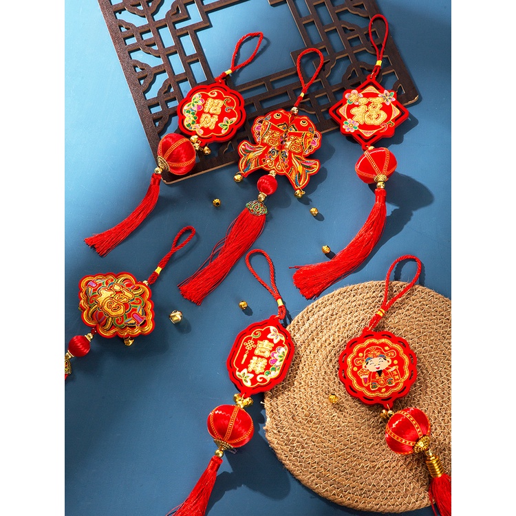 Mặt trang sức JUJIAJIA hình năm mới Nhâm Dần 2022 treo trang trí lồng đèn nội thất phòng khách