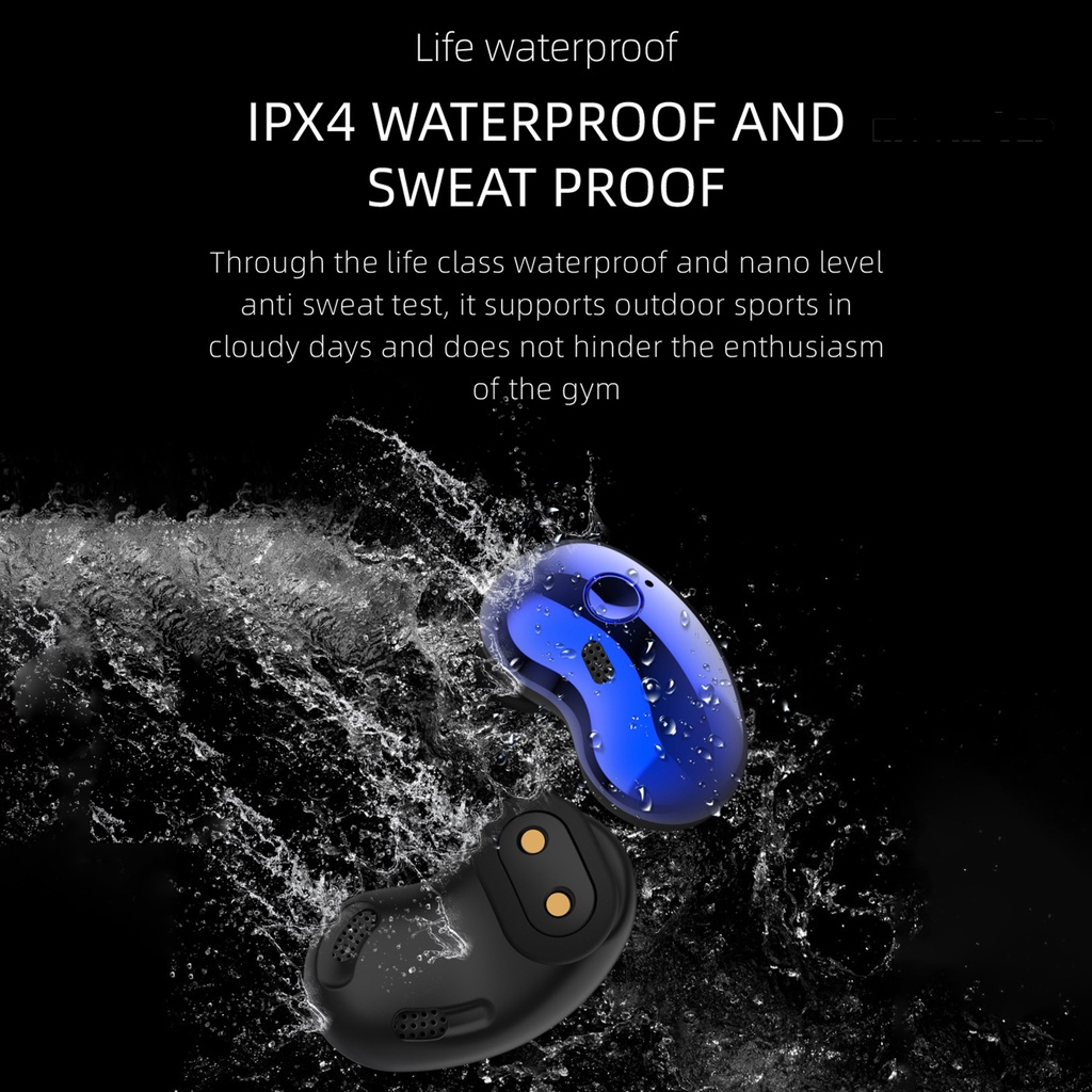 MS S6plus TWS Bluetooth 5.1 LED Color Screen HiFi Wireless Mini Clock Earphones