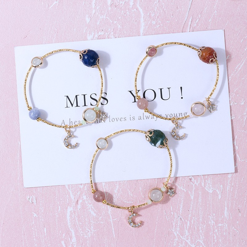 Vòng Đeo Tay Đính Hạt Pha Lê Phong Cách Hàn Quốc Dành Cho Nữ