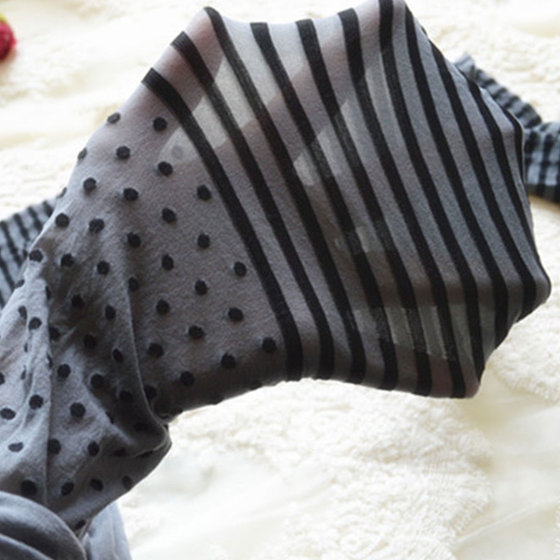 Xiangbao Quần Tất Mỏng Trong Suốt Sọc Ngang Kiểu Vintage Nhật Bản Cho Nữ