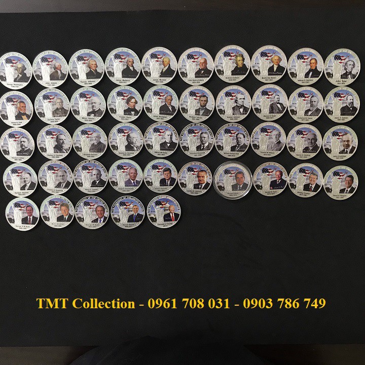 Bộ xu in hình 45 tổng thống Mỹ, xu sưu tầm giá trị - TMT Collection - SP001145