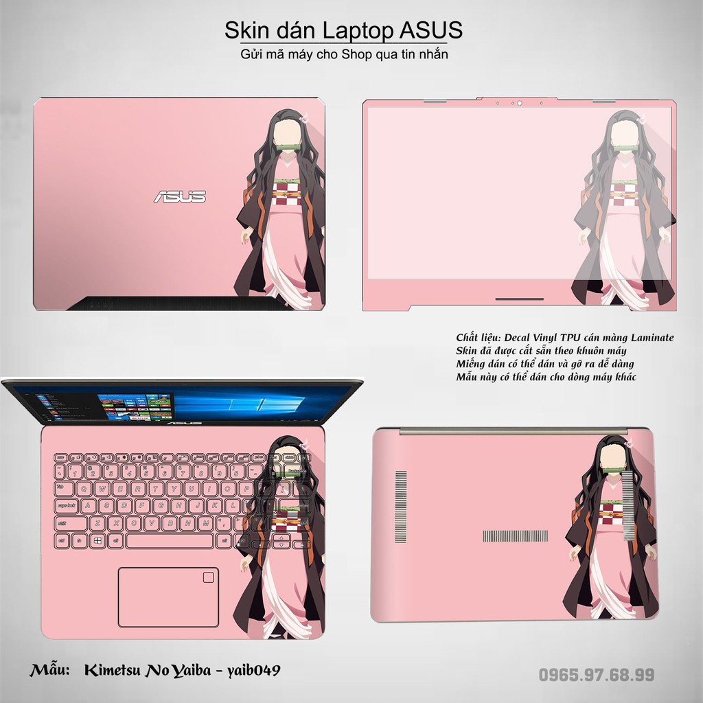 Skin dán Laptop Asus in hình Kimetsu No Yaiba _nhiều mẫu 2 (inbox mã máy cho Shop)