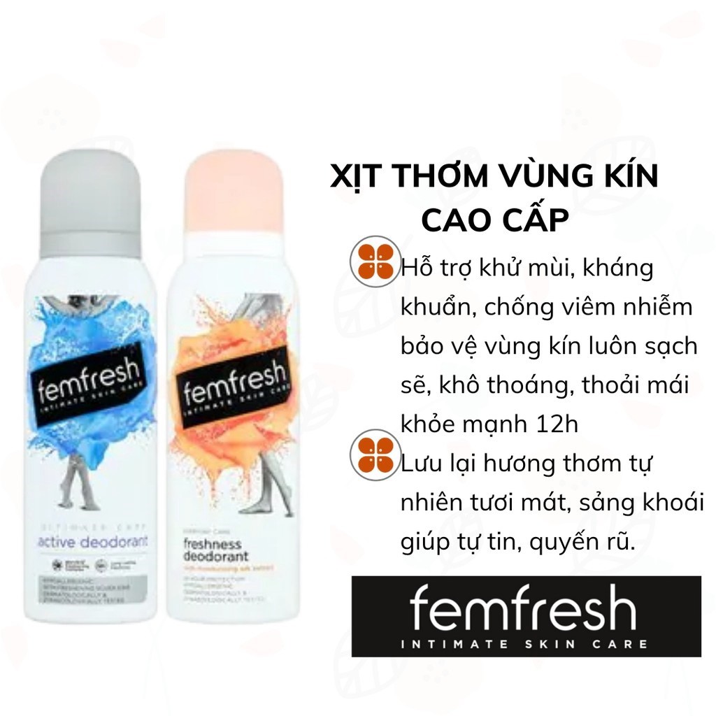 Xịt phụ khoa Summer’s Eve + Femfresh 125ml + Dung Dịch Vệ Sinh Summer's Eve 444ml