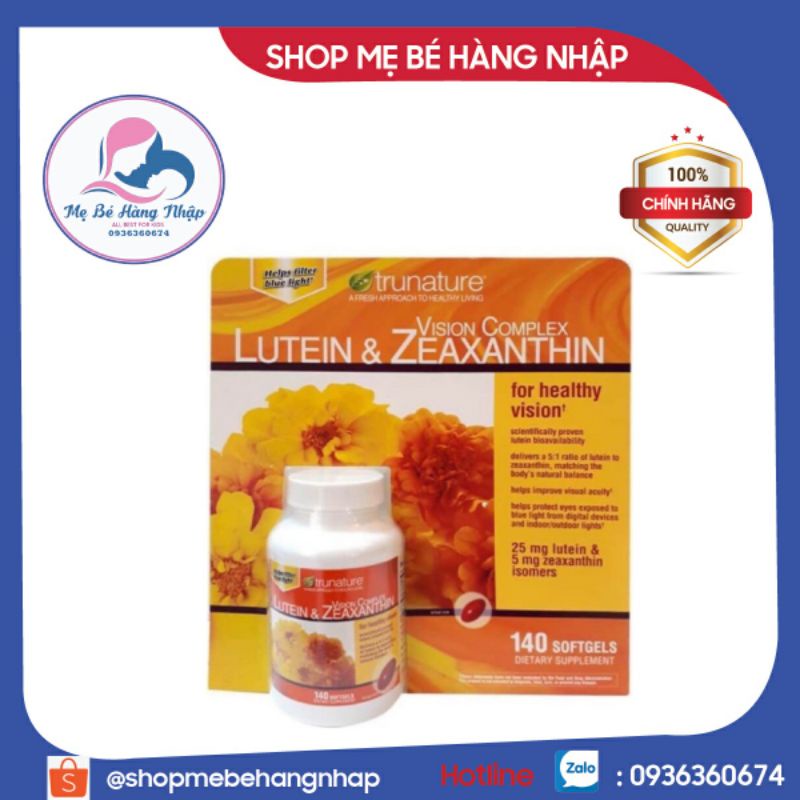 Viên uống bổ mắt trunature Vision Complex Lutein &amp; Zeaxanthin - Hộp 140 viên