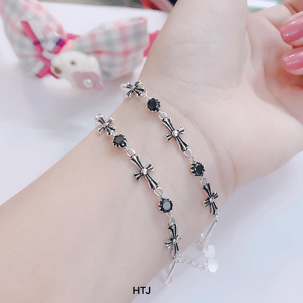 Lắc tay thánh giá bạc ta ♥️ Freeship ♥️ thánh giá sơn đen nổi bật