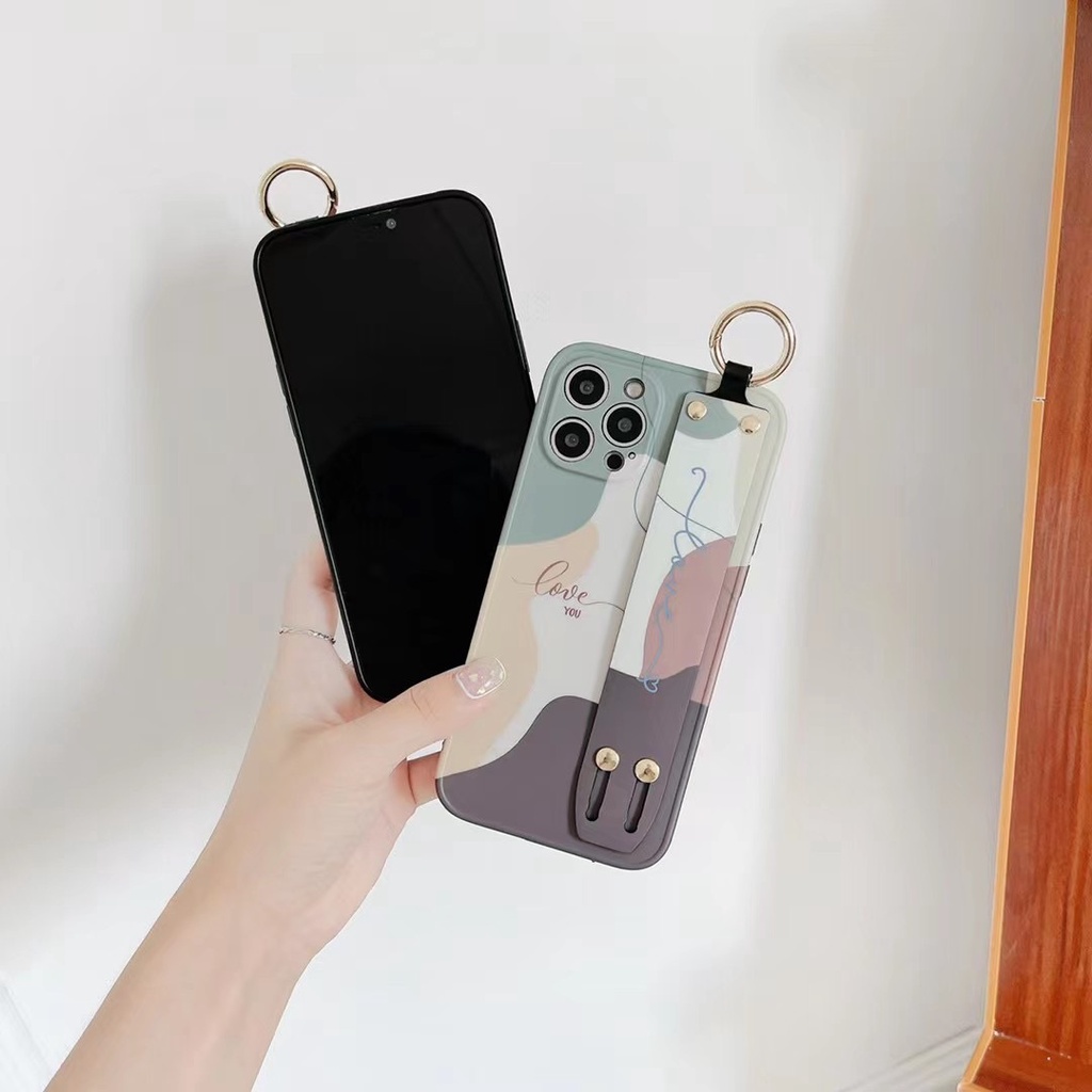 Ốp Điện Thoại Dẻo Họa Tiết Hoa Xinh Xắn Kèm Vòng Đeo Tay Cho Iphone 12 pro max 11 pro max xs max xr x