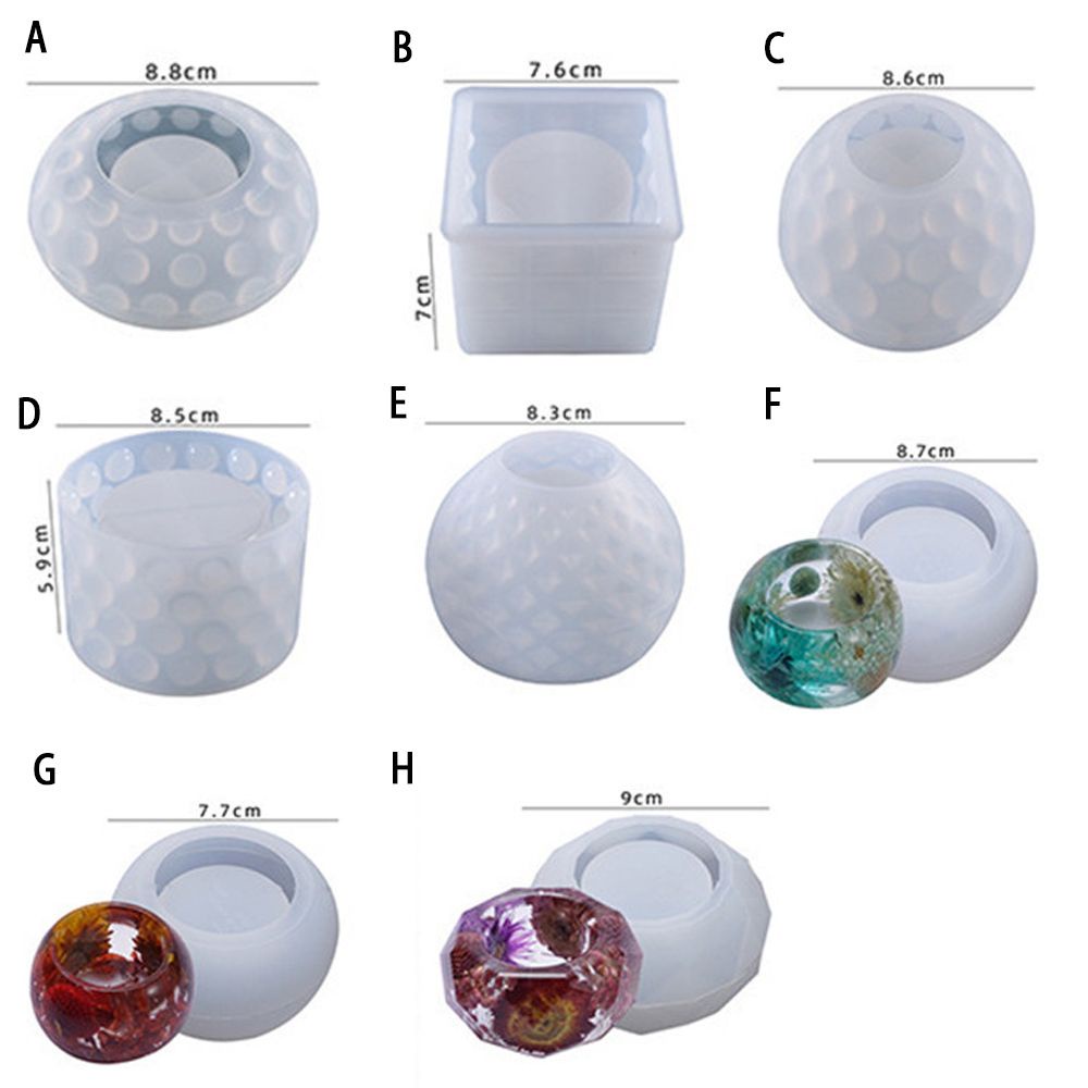 Khuôn silicone làm giá đỡ nến bằng resin epoxy hình chậu hoa sen đá anh đào trang trí nhà cửa