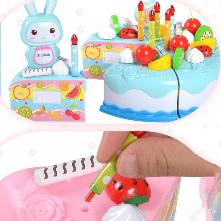 Bánh kem đồ chơi, Đồ chơi bánh kem sinh nhật cao cấp 37 chi tiết bằng nhựa ABS nguyên sinh an toàn Baby-S - SDC031