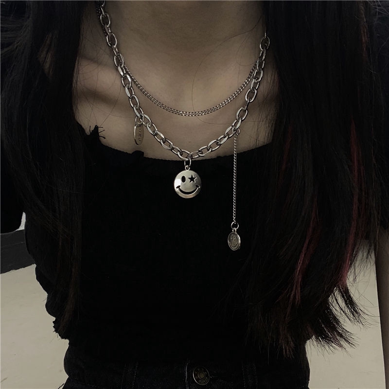 Vòng Cổ Gắn Mặt Hình Mặt Cười Ngộ Nghĩnh Phong Cách Hip-Hop