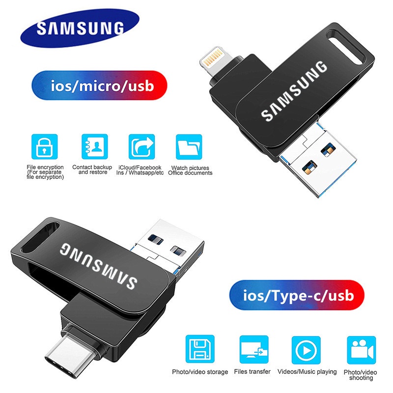 ☇❦▲USB 512GB 3 trong 1 bằng kim loại tiện dụng cho ios mirco usb/ios Type-c