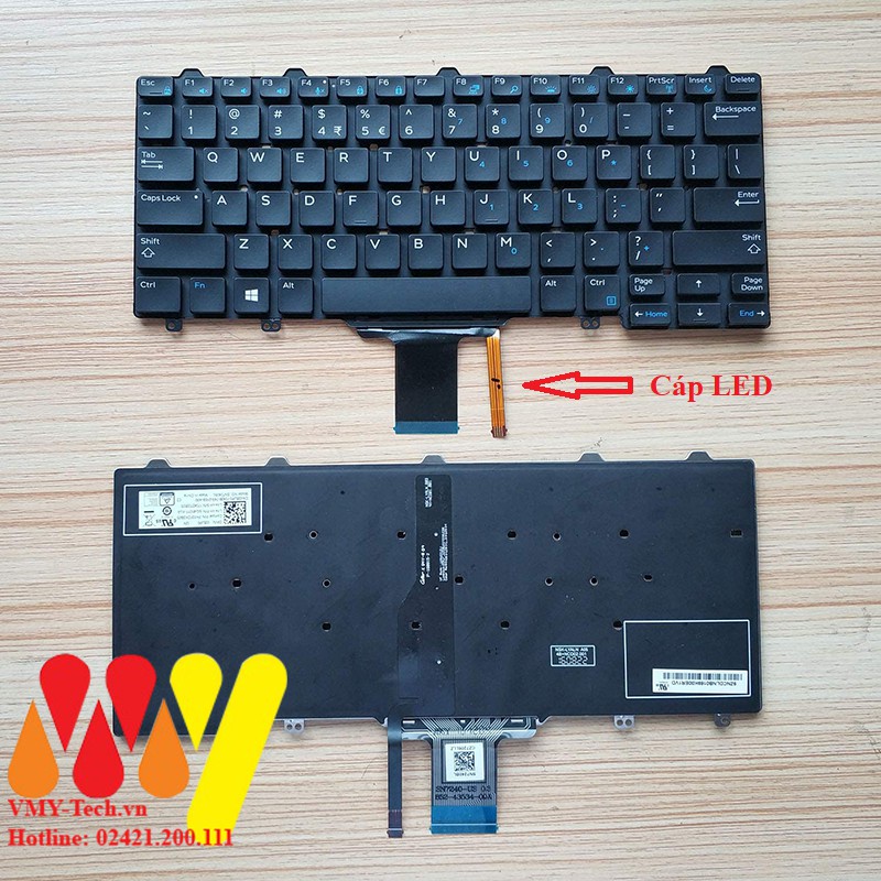Bàn phím Dell Latitude E7250 E7270 5270 7275 E5250 XPS 9250 Keyboard ZIN Có LED