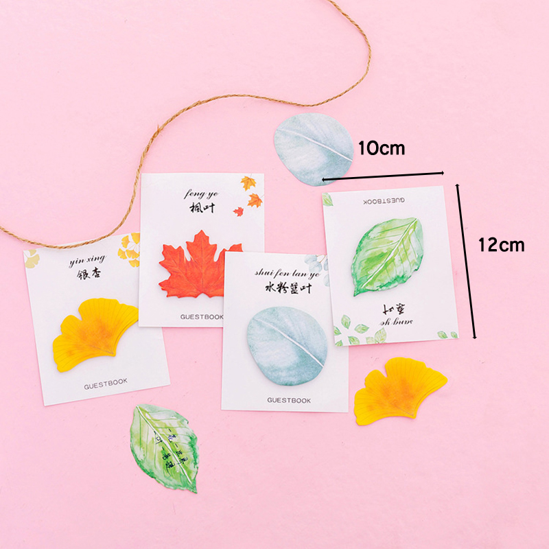 Set 30 Giấy Ghi Chú Hình Chiếc Lá Xinh Xắn Dễ Thương
