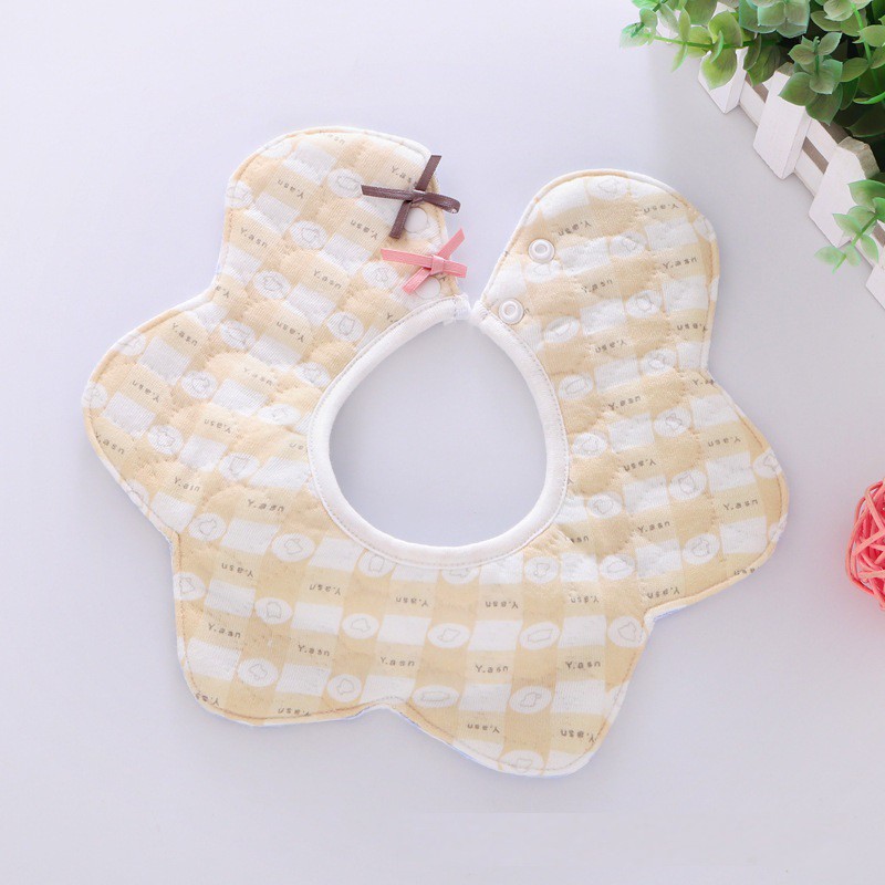 Yếm tròn xoay 360, yếm ăn dặm cho bé chất liệu cotton dày dặn, cúc bấm chắc chắn họa tiết đáng yêu -𝐘𝟕