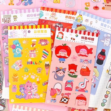 Bộ 6 Tờ Sticker Cắt Dán Hoạt Hình Thú Cưng Dễ Thương