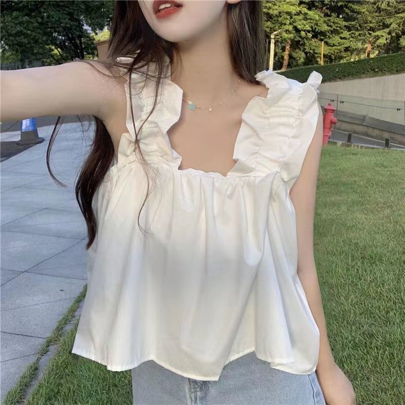 Áo Camisole Không Tay Phong Cách Hàn Quốc 165882 Áo Hai Dây Dáng Ôm Phong Cách Phương Tây Dễ Phối Đồ