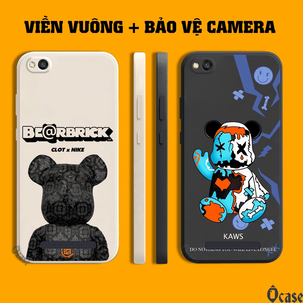 Ốp lưng Xiaomi Redmi 5A in hình gấu cạnh viền vuông có bảo vệ camera