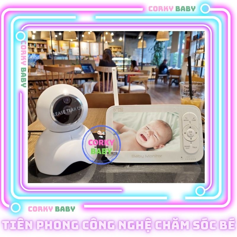 Máy báo khóc Cao cấp Corky baby mbk801 camera xoay 360o -HD720p cực nét