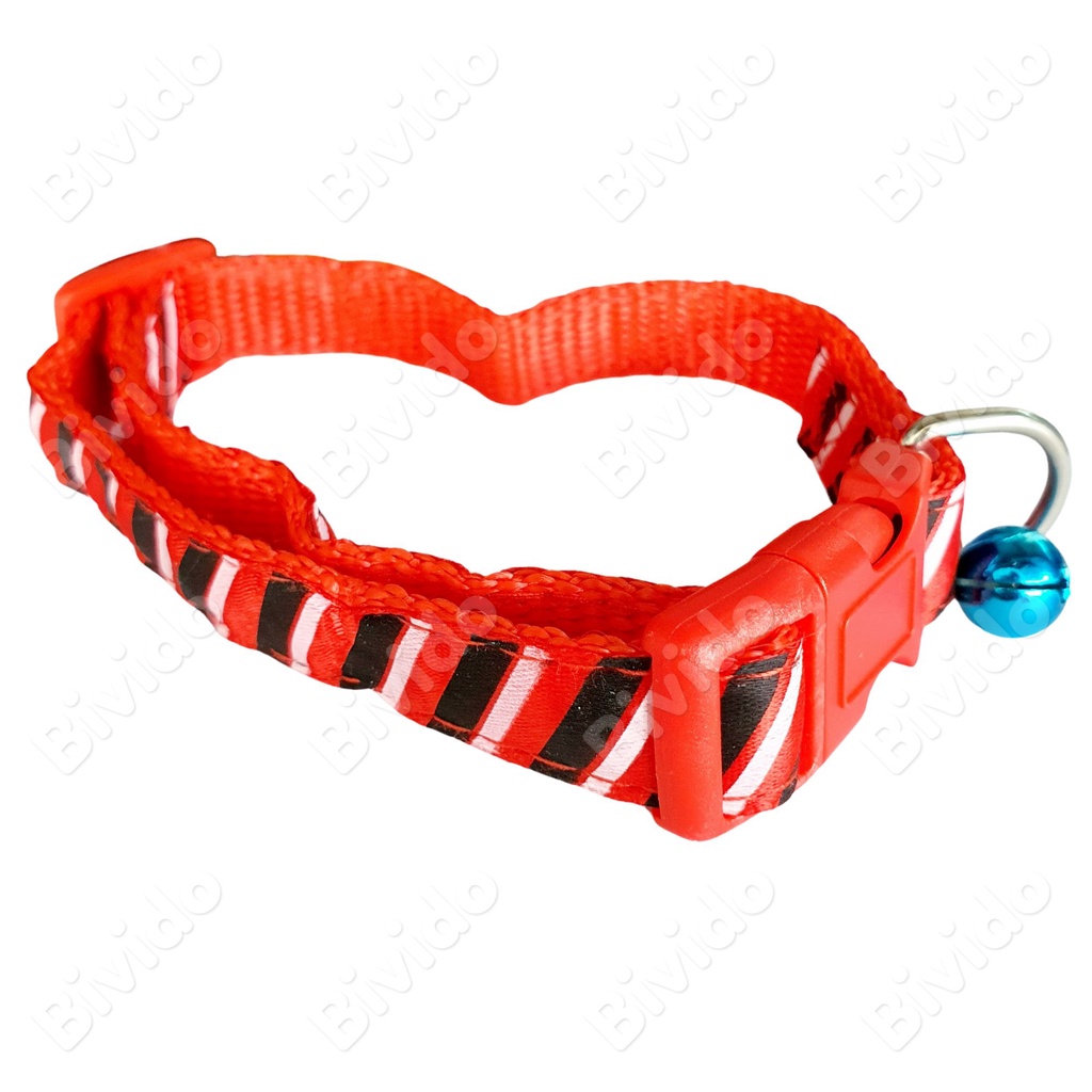 Vòng cổ chó mèo thú cưng sọc chéo bản rộng 1.5cm 5kg - 10kg - Bivido