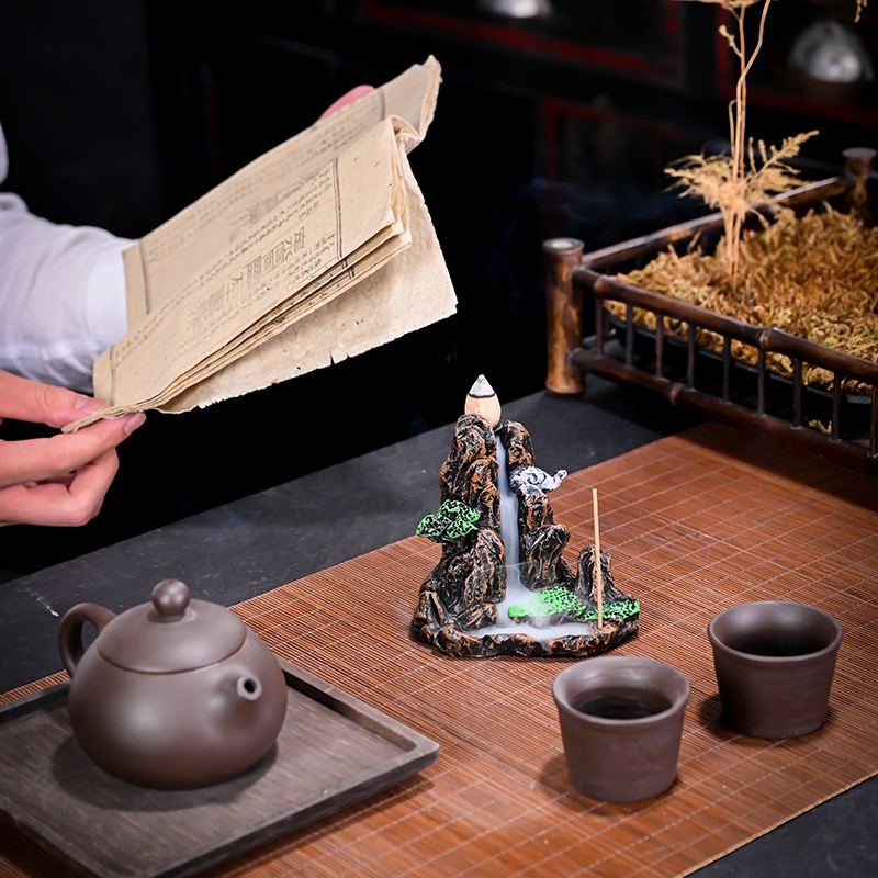 Trầm hương khói ngược cao cấp, Thác khói trầm hương Non Bộ mini,  - Rẻ, bền, đẹp