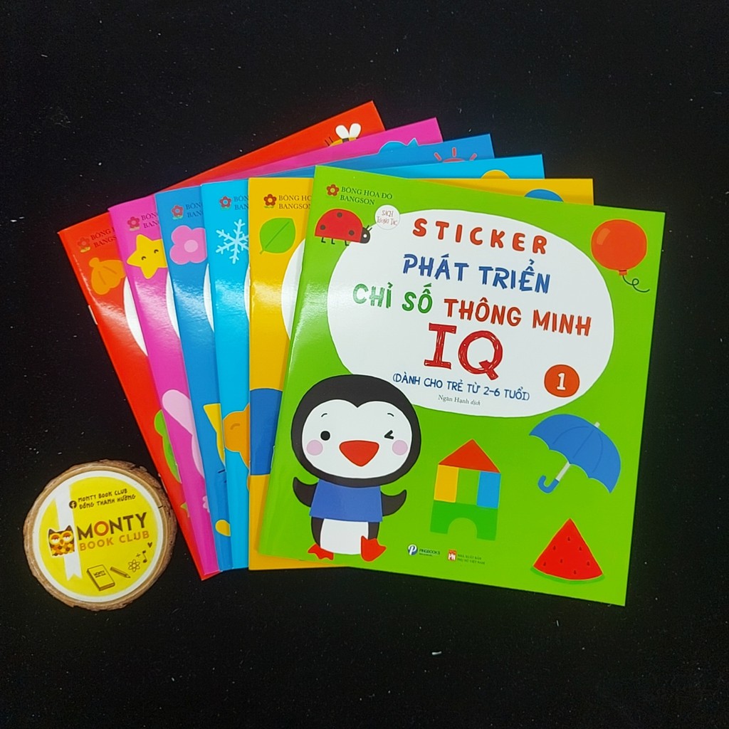 Sách - Combo Sticker phát triển chỉ số thông minh IQ (6c)-PB, Monty club