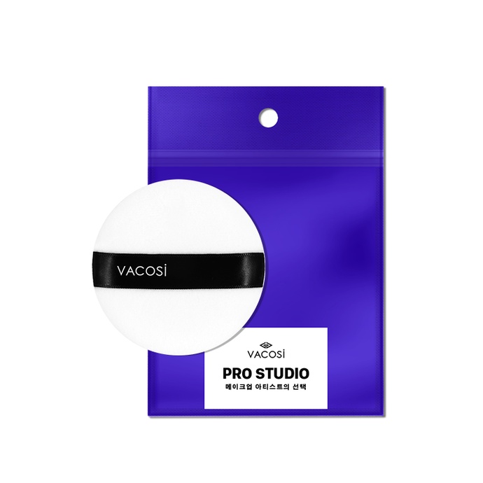 Bông phấn khô tròn PK02,PK03 /vuông PK01 Vacosi có quai / Bông dặm phấn bột, phấn phủ Vacosi