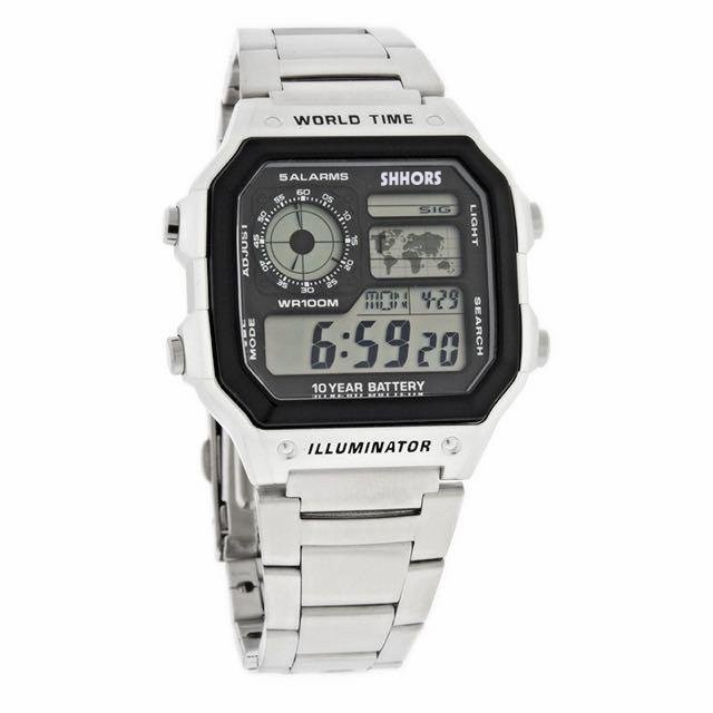 Đồng Hồ Nam Chính Hãng Dây Thép Mặt Vuông SHHORS AE-1200WHD.