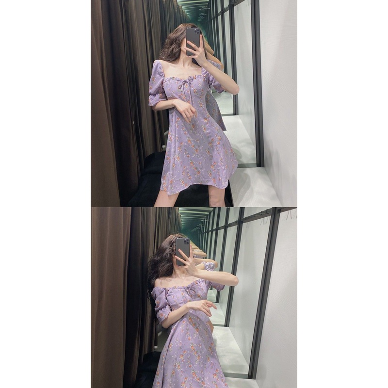 Đầm Nữ Ngắn Tay Cổ Chữ V In Hoa Thời Trang đầm bầu váy nữ váy bé gái váy dài chân váy dài váy nữ chân váy dài