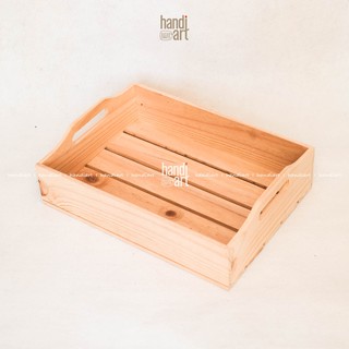 Khay gỗ đựng quà có tay cầm