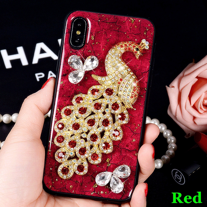 Gold Foil Peacock Case Vivo V15 Pro Y17 Y91 Y91i Y95 Y93s Y81 Y81i Y71 V9 V7 Plus V5 V5s Y67 Y55