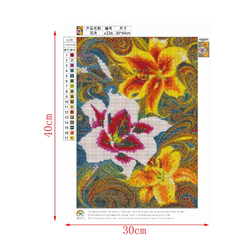 Tranh Thêu Chữ Thập Đính Đá Kim Cương 5D DIY Hình Vẽ Hoa