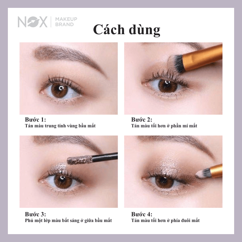 Bảng phấn mắt NOX 3 màu lâu trôi dễ dàng mang theo 4.5g