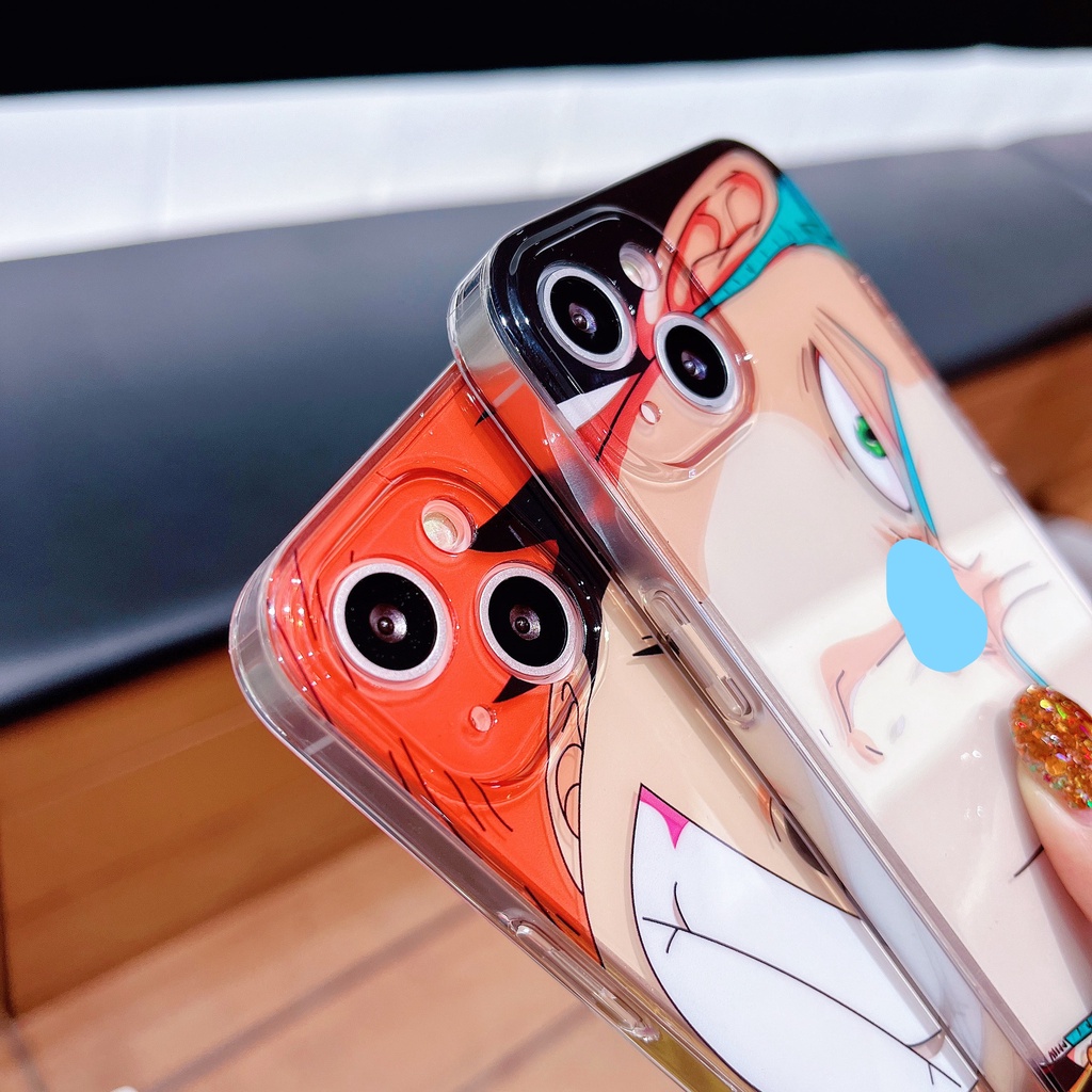 Ốp Điện Thoại Họa Tiết Hoạt Hình Zoro Và Luffy Dễ Thương Chống Sốc Cho iPhone 14 / 13 / 12 / 11