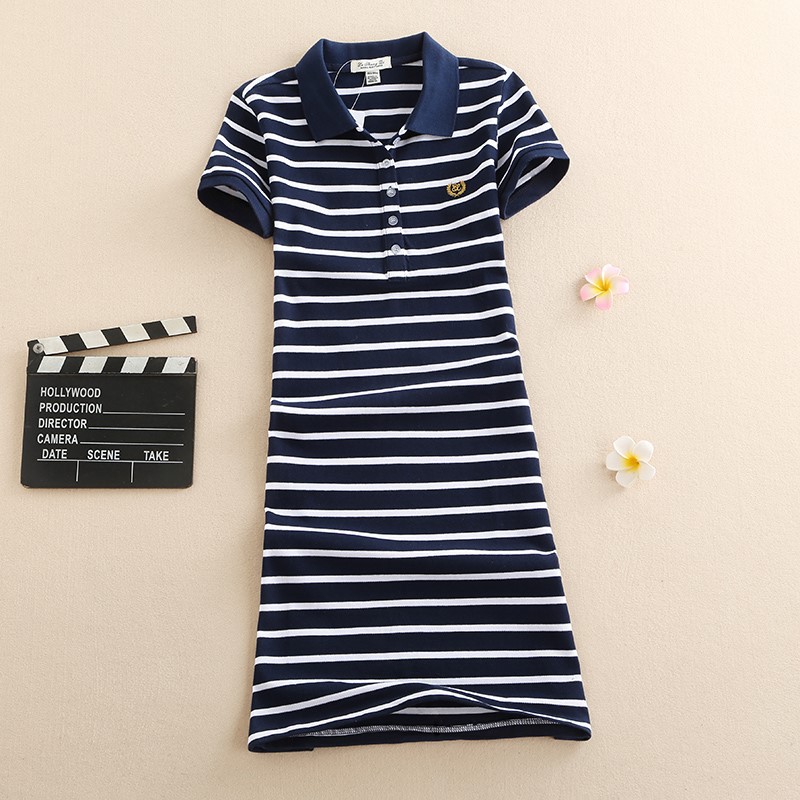 Váy polo kẻ ngang trẻ trung chất đẹp | BigBuy360 - bigbuy360.vn