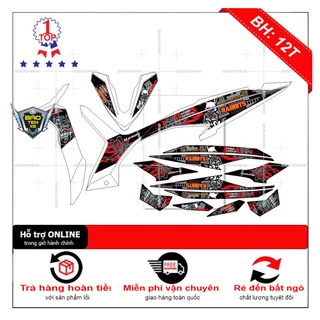 Tem rời dán xe wave rsx 2014 thỏ rabbits - bi decal
