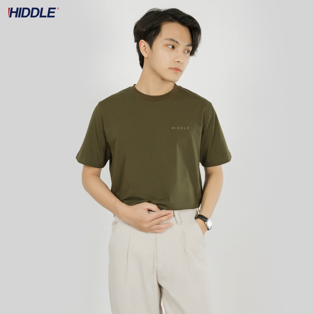 Áo thun nam cổ tròn tay ngắn HI Basic Fit, áo phông nam không cổ nhiều màu logo in su HIDDLE | BigBuy360 - bigbuy360.vn